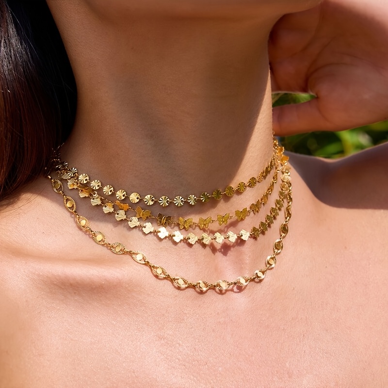 18K Golden Plated Multi-Layer Butterfly Necklace — Elegant Gift